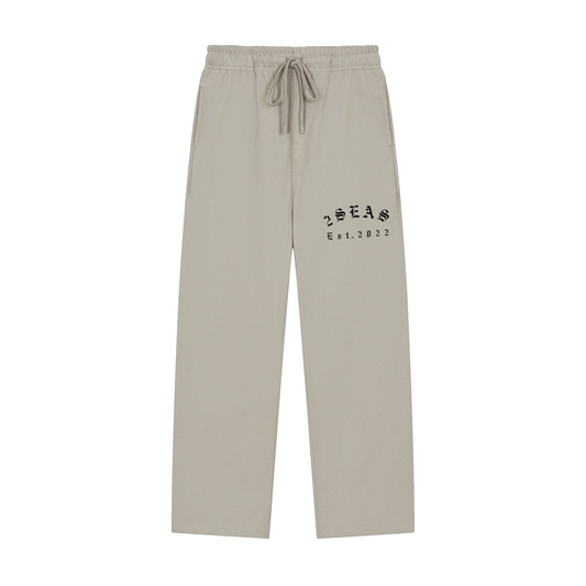 Solid Color Straight-Leg Sweatpants